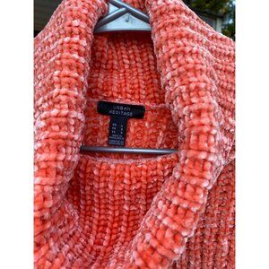 Colorblock Urban Heritage Chenille Cowl Neck Sweater Large Cozy & Stylish